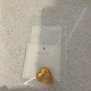 “Mrs” Gold Heart Clip with Crystals